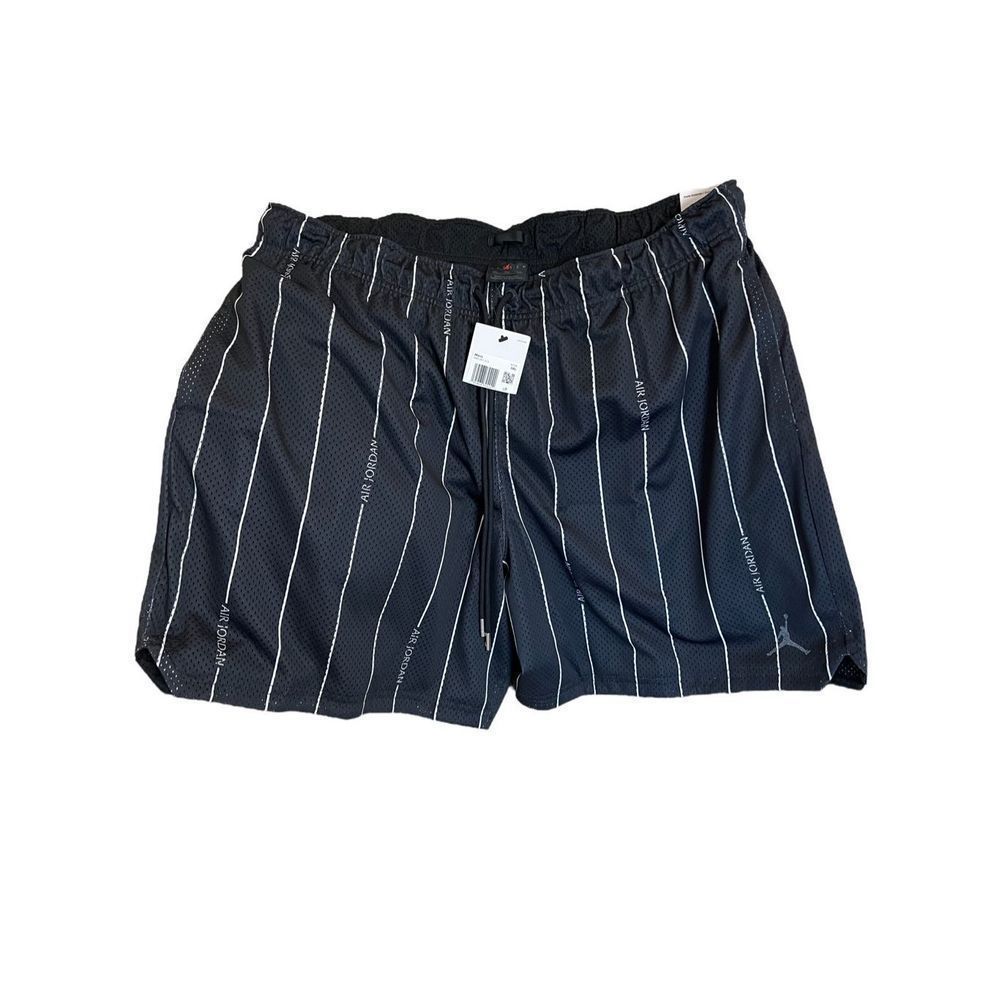 NWT Black and White Striped Air Jordan Mesh Basketball Shorts